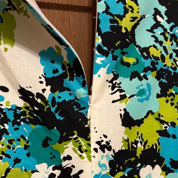 Alex Marie Midi Dress - Blue, Green, White Floral Fitted Romantic sz 4 - Picture 4 of 9